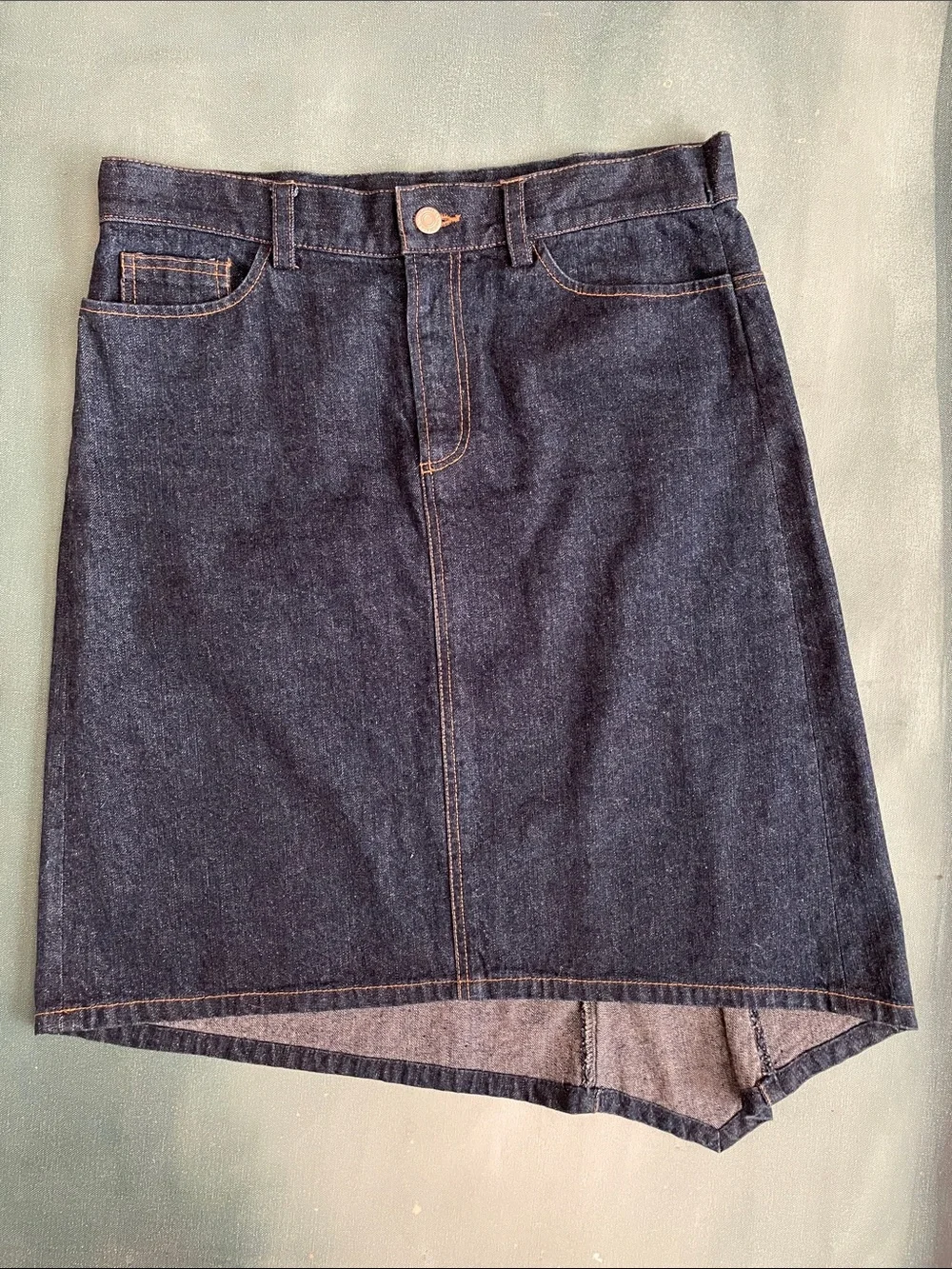 Chaiken Denim Skirt Asymetrical Hemline